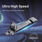 SSK 1TB USB Drive,External SSD Fast 550MB/s 2-in-1 Dual-Drive Type C - Image 5