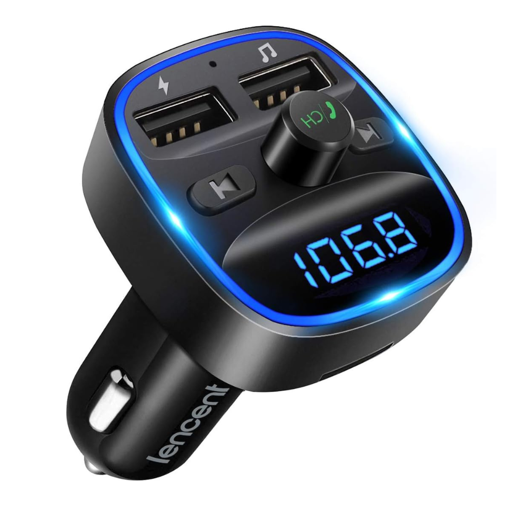 Untitled-design-2026-04-13T043917.368.png LENCENT FM Transmitter, Bluetooth FM Transmitter Wireless Radio Adapter Car Kit - Image 1